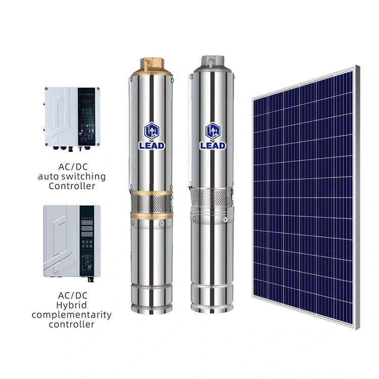 SD Deep Well Solar Submersible Pumps AC DC 전원